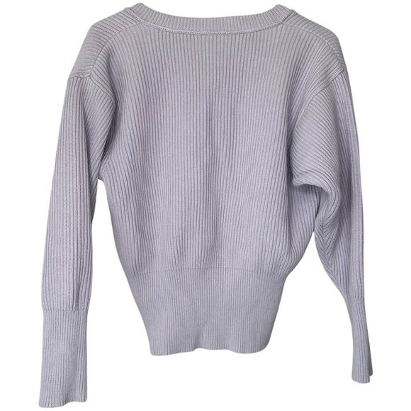 |EUC| FREE PEOPLE Allure Lavender Ribbed V-Neck Pullover Sweater - Picture 5 of 7